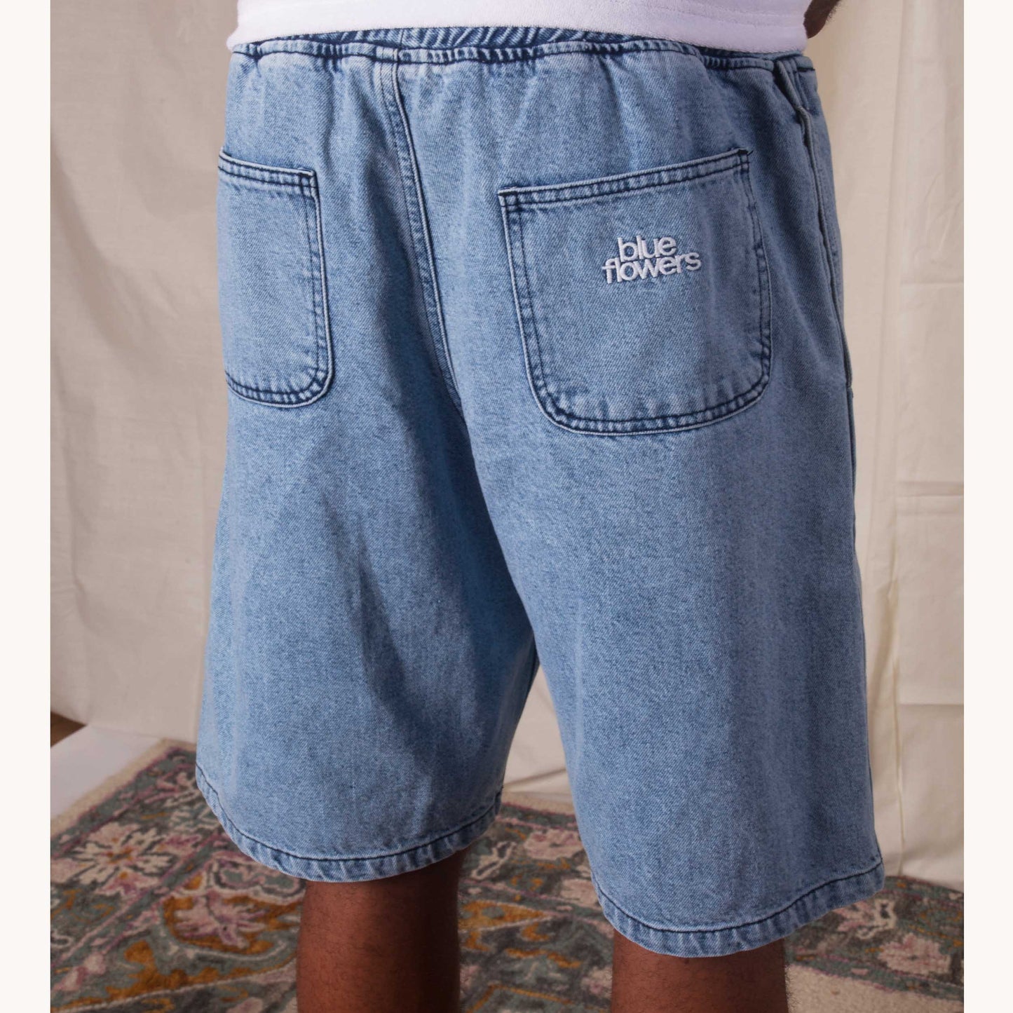 Blue Flowers "Cruiser" Denim Shorts