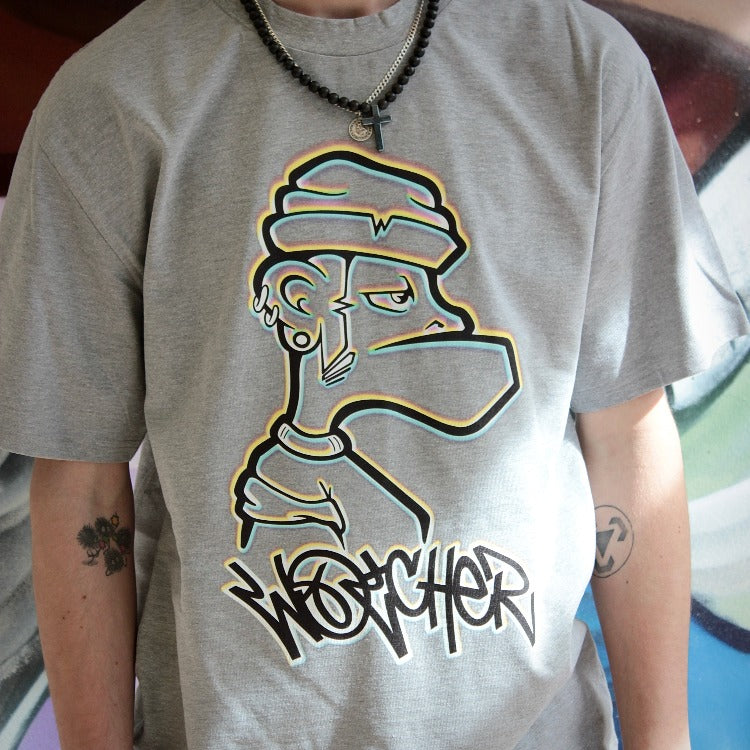 Watcher 'Side Profile' T-Shirt - Heather Grey