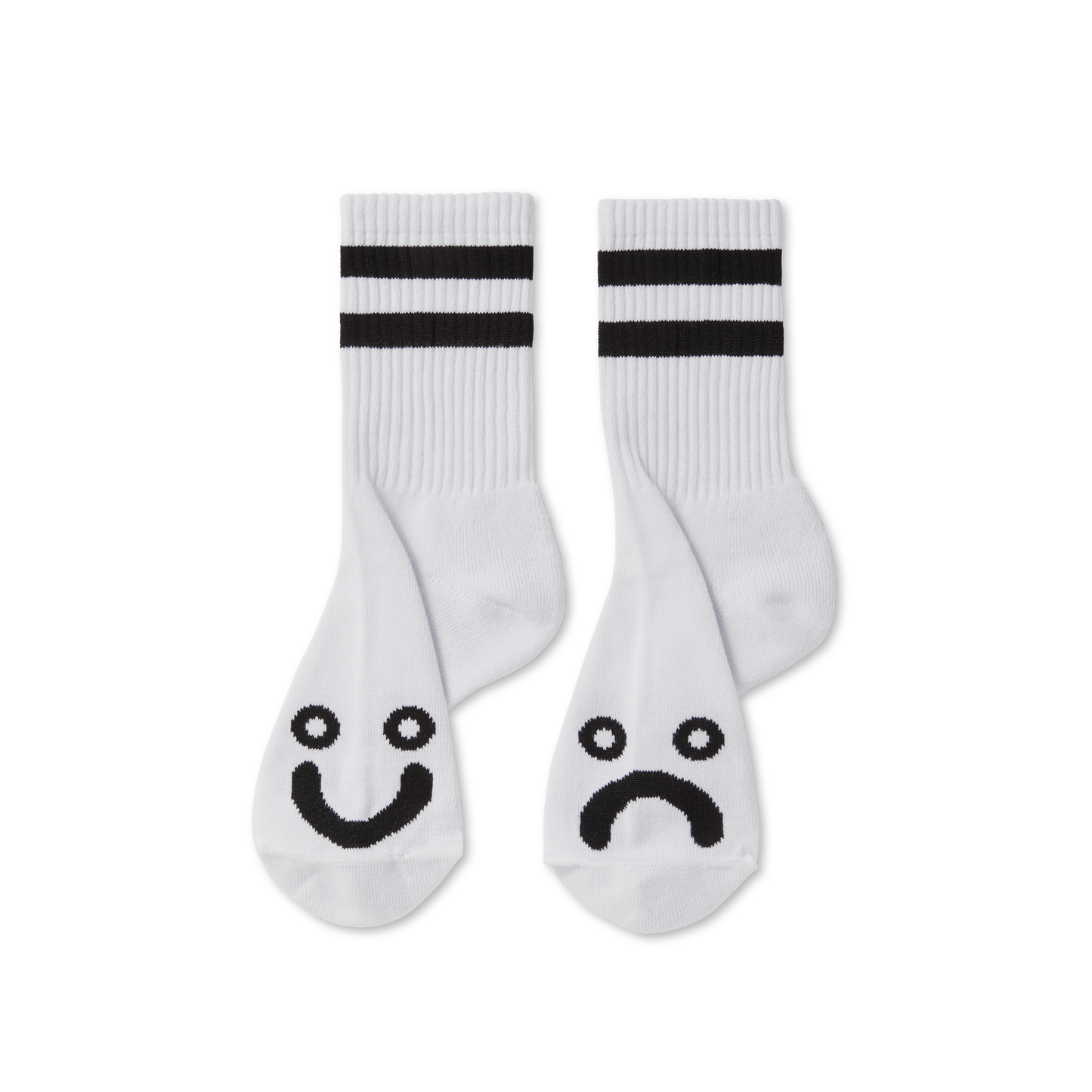 Polar 'Happy Sad" Socks - White