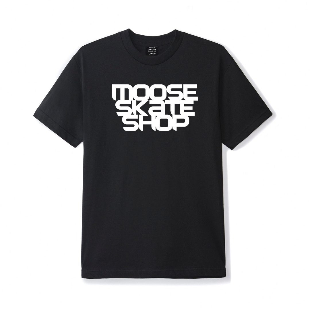 MooseSkateShop Tee - Black One White Writing