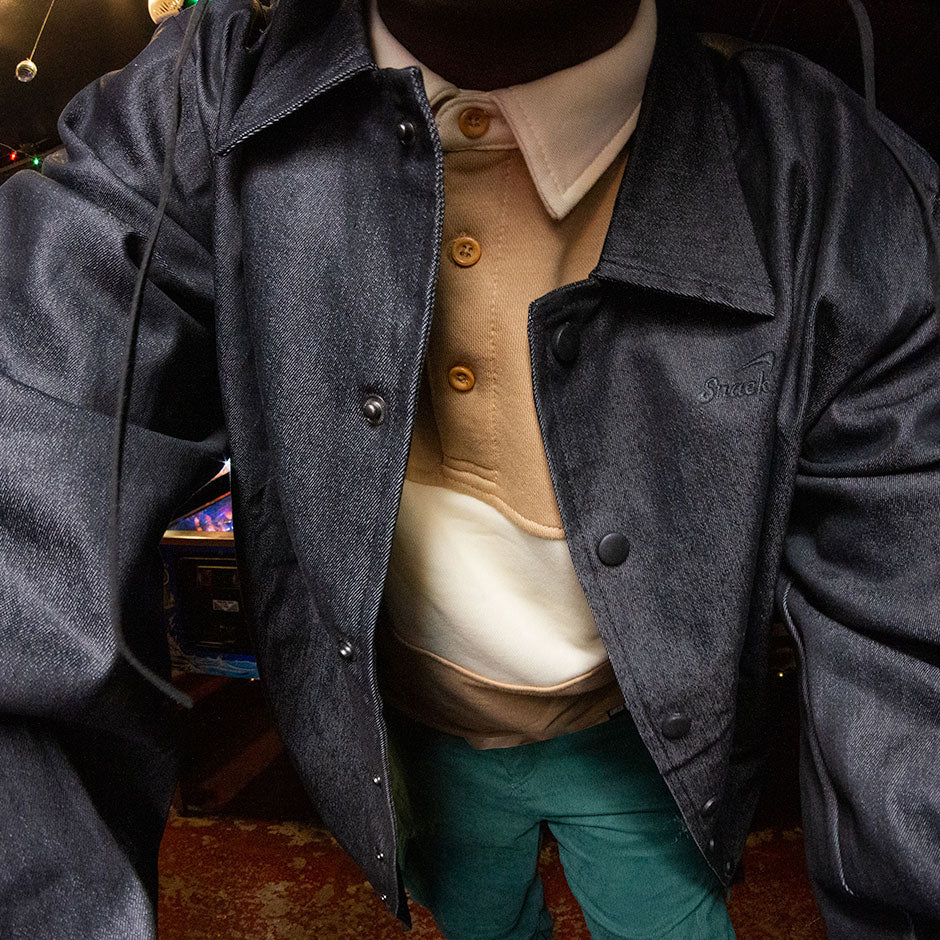 Snack 'Bamboo' Lined Denim Jacket - Black