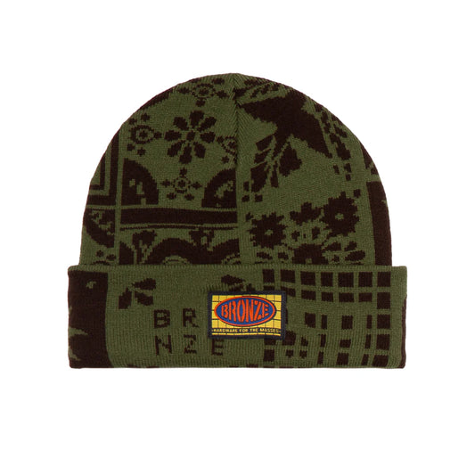 Bronze "Azulejo" Beanie - Olive