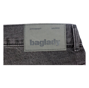 Baglady Supplies Faded Denim Shorts - Black