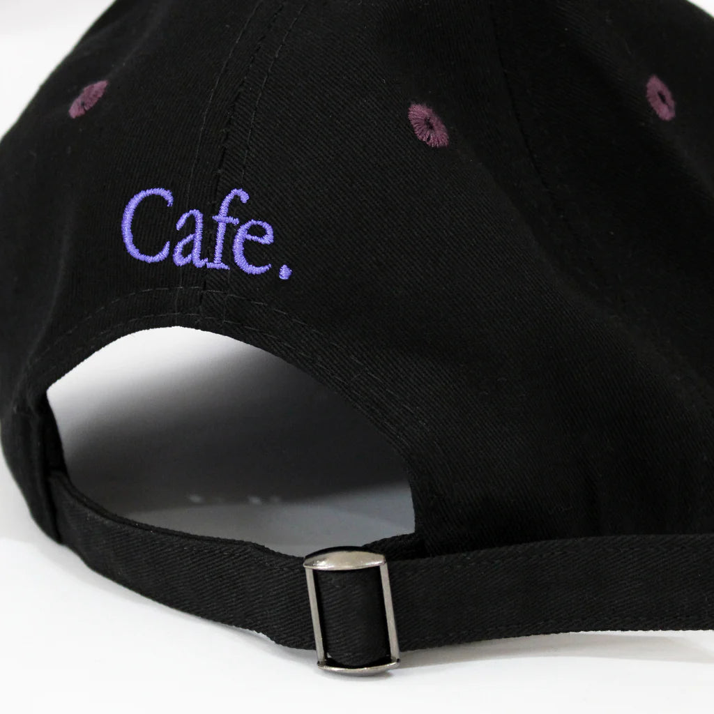 Cafe 'Cheers' 6 Panel Cap - Black/Purple