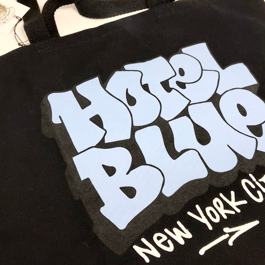 Hotel Blue Tote Bag - Black