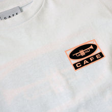 Load image into Gallery viewer, Cafe &quot;45 Trumpet&quot; Logo Tee - White
