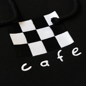 Cafe "Checkerboard" Hoodie - Black