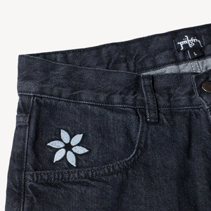 Piilgrim 'Blue Flowers' Denim Jeans - Black - Various Sizes