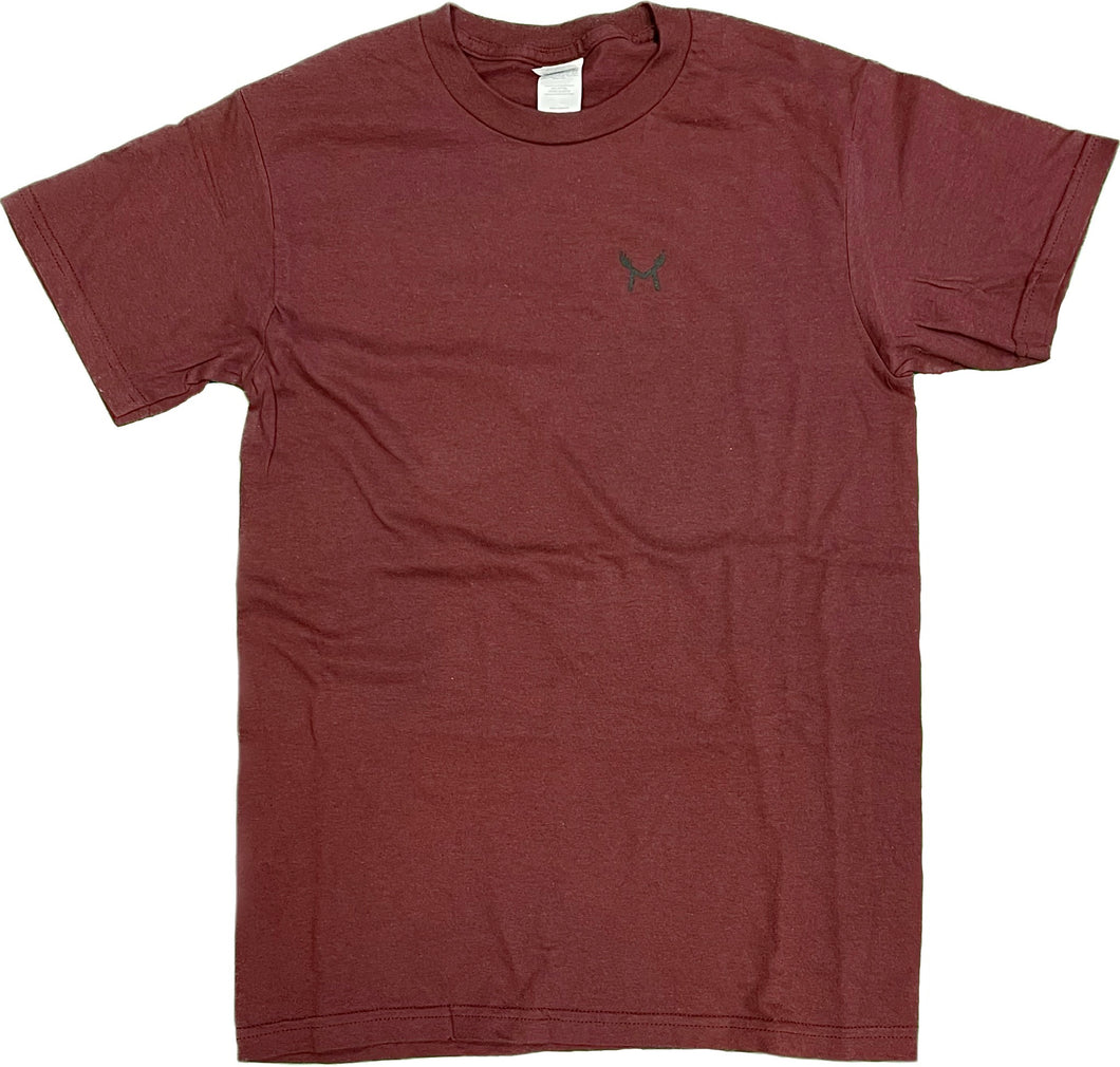 Moose 'Classic M' T-Shirts - Burgundy - (Various Sizes)