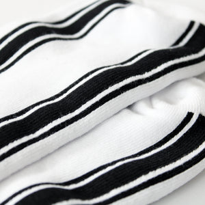 Cafe 'Stripe' Hi Sock - (White/ Black)